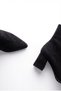 Women's Black Suede Zippered Winter Heeled Boots Erzal - 7