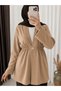 Dabıl Kimono with Additional Buttons and Elastic Waist - 5846 - Mink - 2