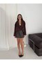 Women's Double-Breasted Collar Short Oversized Cut Long Sleeve Bomber Jacket - 6