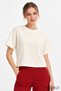 Crew Neck Short Sleeve T-Shirt with Lace Detail on the Back - 2