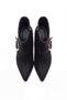 Women's Black Suede 7 cm Heeled Buckle Winter Boots Dama - 6
