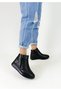 Genuine Leather Black Color Zippered Lace-Up Mother Boots - 3