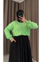 Verde Chain Patterned Knitwear Sweater - Phosphor Green