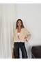 Women's Double-Breasted Collar Short Oversized Cut Long Sleeve Bomber Jacket