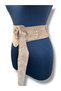 Women's Taba Lyrac Tie-Up Nubuck Belt - Wide Casual Women's Belt with Ring Detail - Standard Size - 5