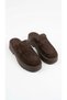 Brown Suede Thick Platform Sole Women's Sabo Slippers