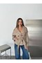 Women's Stand Collar Belted Double Button Short Cashmere Coat - 3