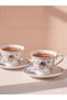Renkli̇mağazadan 220 ml Lcw Home Mixed 2-Person Printed Porcelain Coffee Tea Cup Set