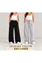2 Pieces Black-Grey Women's Comfortable Cut Loose-Legged Comfortable Clothing