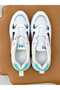 Casual Sports Sneakers – White Chunky Lace-Up Shoes with Pink, Navy & Mint Details - 2