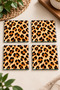 Glass Coaster |   Leopard Themed |   4-Piece Set |   10cm X 10cm - 3