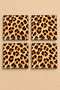 Glass Coaster |   Leopard Themed |   4-Piece Set |   10cm X 10cm - 5