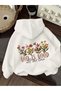 Women's Floral Patterned Oversize Hoodie with God Is Good Written Dtf Back Print Sweatshirt