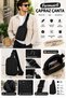 Men's Black Crossbody Bag with Strap - 2