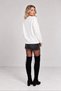 Women's White Stylish Heart Embroidered Buttoned Knitwear Cardigan (S/M) - 2