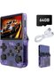 Retro Handheld Gaming Console R36S - Portable Game Console with Dual 3D Joysticks, 3.5" HD Screen & 3500mAh Battery, Supports Multiplatform Games for Adults/Travel (Purple)