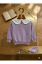 Collared Pearl and Beaded Embellished Wide-Legged 2-Strand Seasonal Top and Bottom Girls' Set - 4