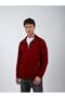 Men's Oversize Standing Collar Half Zipper Pocket Sweatshirt Without Hood 3 Threads - 2