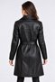 Betty Genuine Leather Women's Black Trench Coat - 3