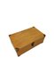 Retro Yellow Oak Wooden Box with Metal Corner Brackets – 30×16×10 cm |   Handmade