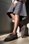 Alisa Women's Smoke Black Suede Lace-Up Loafer Shoes - 4