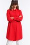 Women's Long Sleeve Tunic Casual Buttoned Red Shirt - 5