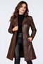 Betty Genuine Leather Women's Chestnut Brown Trench Coat - 2
