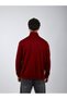 Men's Oversize Standing Collar Half Zipper Pocket Sweatshirt Without Hood 3 Threads - 7