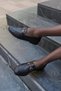 Serena Women's Black Genuine Leather Loafer Shoes with Buckle - 4