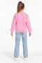32010-26 Girl's White Bow Detailed Crew Neck Long Sleeve Sweatshirt 9-12 Years Old - 4