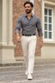 Men's Long Sleeve Classic Collar Anthracite Shirt - 5