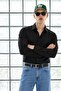Men's Classic Collar Long Sleeve Casual Black Shirt - 5