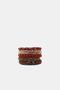 Set of 5 Elastic Bracelets with Crystal Beads in Burgundy, Gold and Champagne Tones