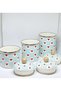 10-12-15 cm 3-Piece, Heart-Embedded Enamel Mint Green Spice Bowl - 4