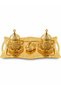 Ottoman Motif Turkish Coffee Cup Set with Lid and Tray Special Metal Presentation Set - 2