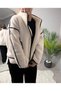 Snow Teddy Black Ribbed High Collar Oversize Plush Jacket - 8808 Li̇monx
