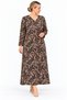 Coffee Mink Shawl Patterned Cupped Comfortable Stylish Hijab Plus Size Mother's Dress - 4