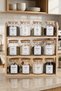 3-Tier Spice Rack Set Storage Container Organizer with Bamboo Stand 12-Piece Glass Spice Rack Set 300 ml with Bamboo Lid