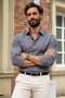 Men's Long Sleeve Classic Collar Anthracite Shirt - 4