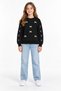 32010-26 Girl's White Bow Detailed Crew Neck Long Sleeve Sweatshirt 9-12 Years Old