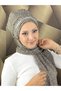 Tesettür Striped Detailed Silver Stone Daily Wear Beanie Hat - 5