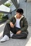 Men's Hooded Full-Pocket Winter Casual Khaki Fur Raincoat - 3