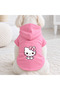 Pink Hello K Eyes Printed Dog Sweatshirt |   Hooded, Fleece Fabric, Winter Dog Clothing