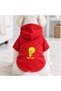 Red Canary Printed Dog Sweatshirt |   Hooded, Fleece Fabric, Winter Dog Clothing