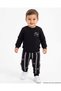 Boys' Striped 1-2-3-4 Years Old Winter 3 Threaded Ribbed 2-Piece Top and Bottom Tracksuit Set