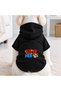 Black Supper Hero Dog Printed Dog Sweatshirt |   Hooded, Fleece Fabric, Winter Dog Clothing