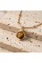Brown Stone Necklace |   Gold Square Frame