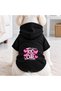Black Too Cute Dog Printed Dog Sweatshirt |   Hooded, Fleece Fabric, Winter Dog Clothing