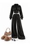 Women's Corset Cut Zippered Velvet Two-Piece Tracksuit Set (New Season) - 5