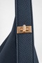 Women's Lilac Navy Blue Faux Leather Shoulder Bag with Lock Strap Detail, Organizer and Magnet Closure - 5